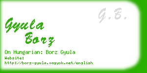 gyula borz business card